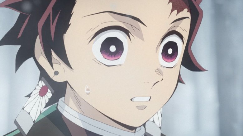 Tanjiro looking shocked 