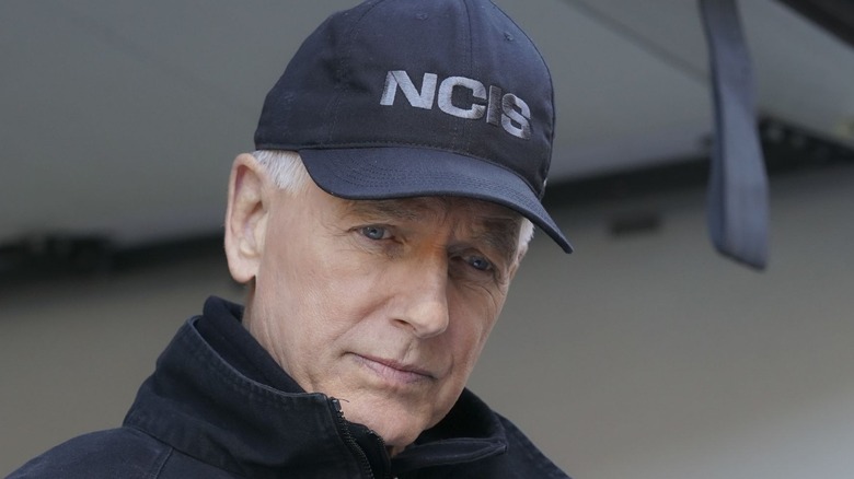 Mark Harmon wears NCIS hat