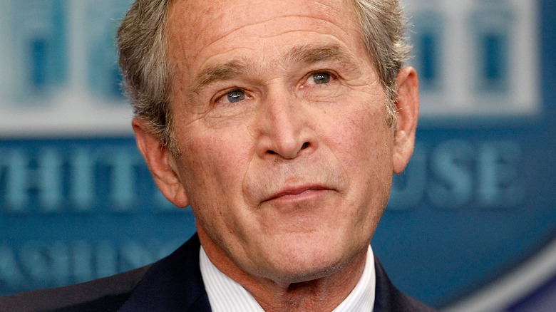 George W. Bush talking