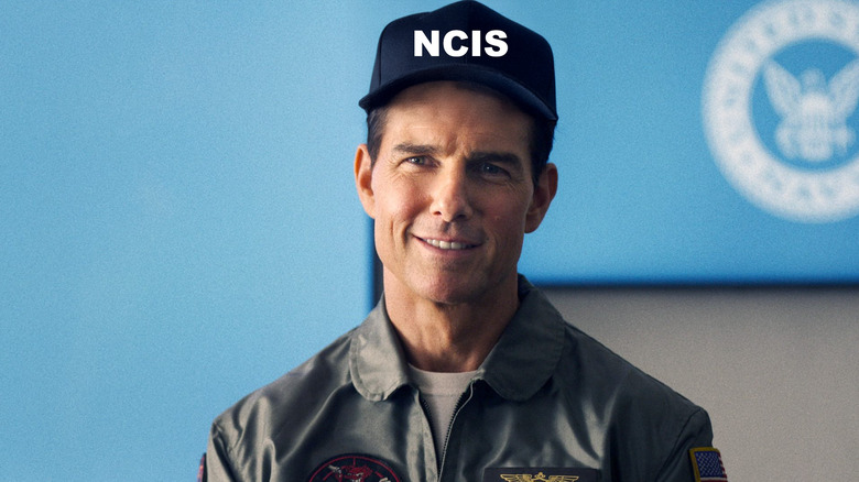 Tom Cruise wearing an NCIS hat