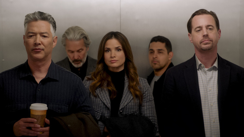 NCIS cast in elevator