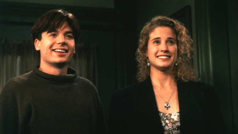 Stuart and Harriet smiling in So I Married an Axe Murderer