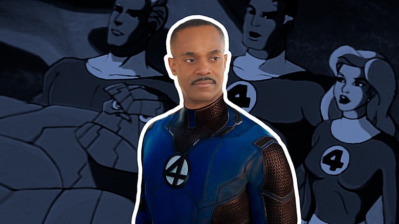 Rocky Carroll wearing Fantastic Four suit