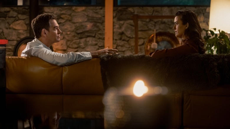 Tony and Ziva talk on a couch in "NCIS: Tony and Ziva"
