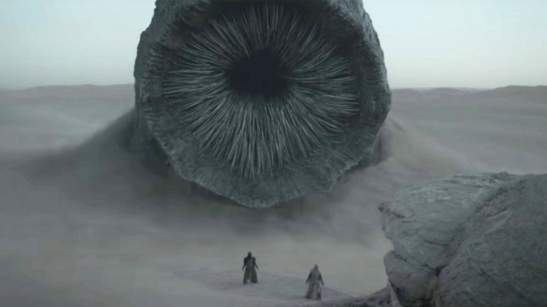 Sandworm rising from desert sand