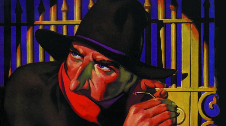 The Shadow picking a lock
