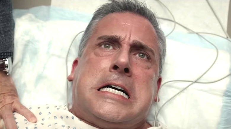 Steve Carell upset hospital bed Netflix Space Force