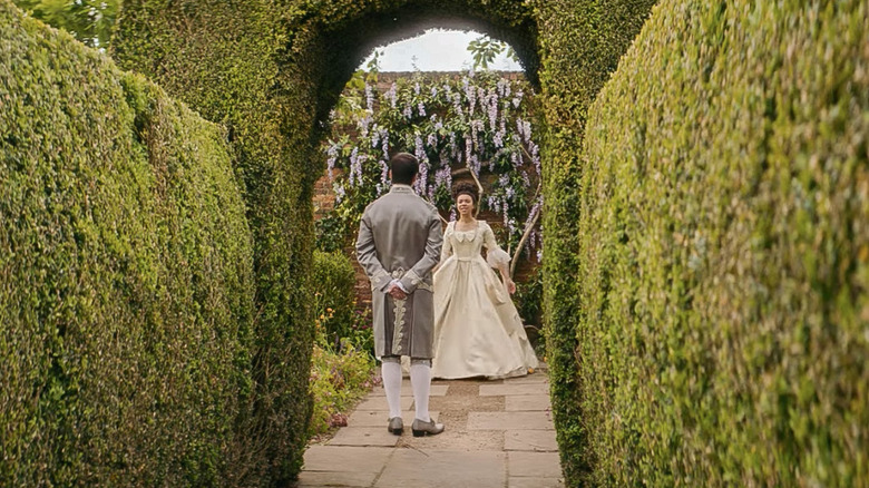 Charlotte and George in palace garden