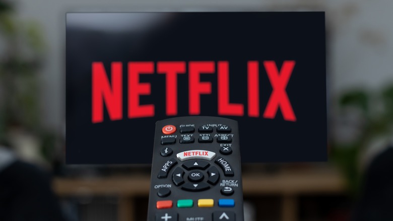 Pointed remote at Netflix TV