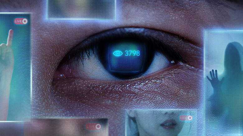 An eye with the numbers 3798 reflecting in the iris from "Cyber Hell: Exposing an Internet Horror"