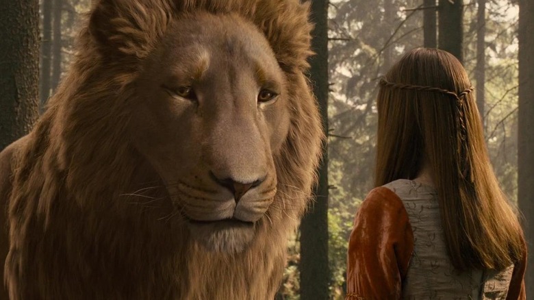 Aslan has a chat with Lucy in The Chronicles of Narnia: Prinde Caspian (2008)