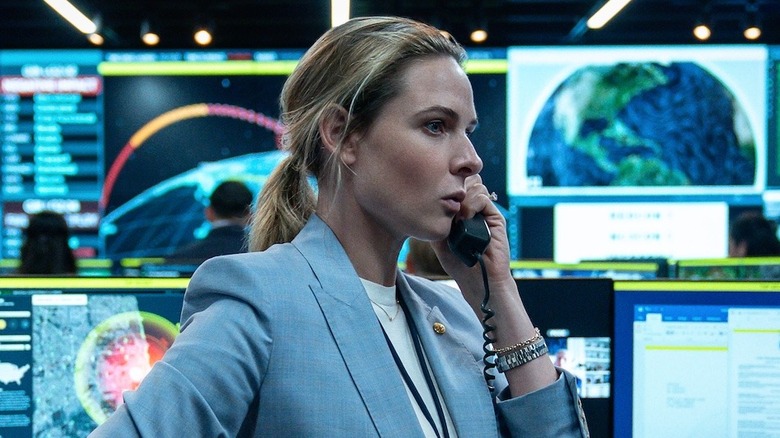Captain Olivia Walker on the phone in 