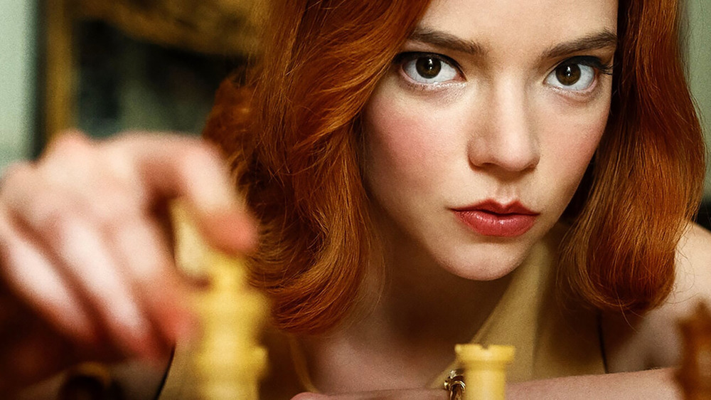 Anya Taylor-Joy as Beth Harmon playing chess