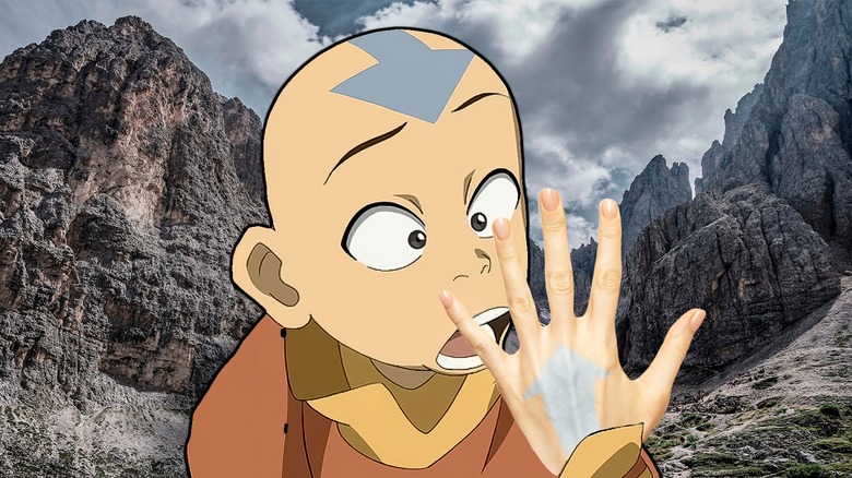 Aang stares at his hand