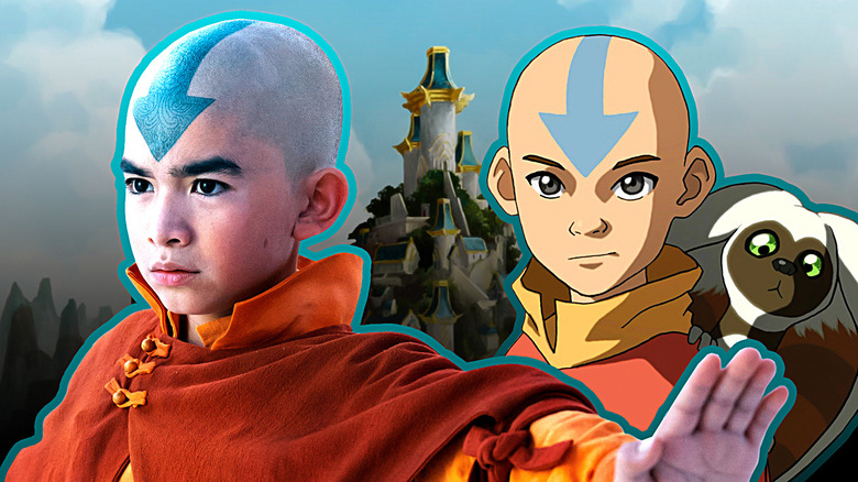 Live-action and animated Aang