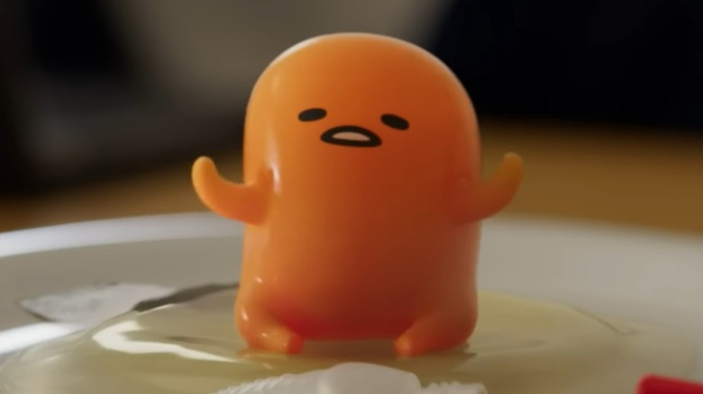 Gudetama sitting on a plate