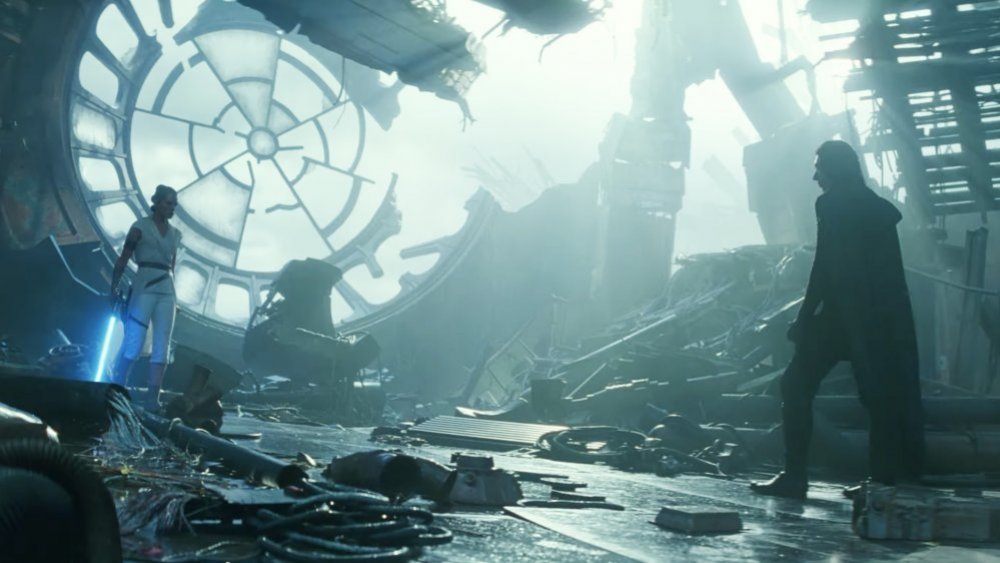 Rey and Kylo on Death Star in The Rise of Skywalker