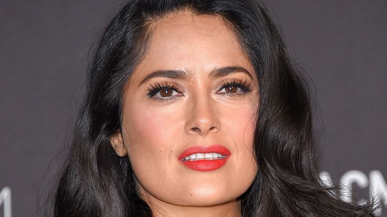 Salma Hayek slightly smiling