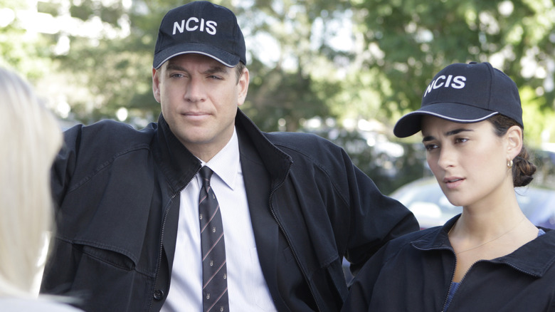 Ziva and Tony wearing NCIS hats