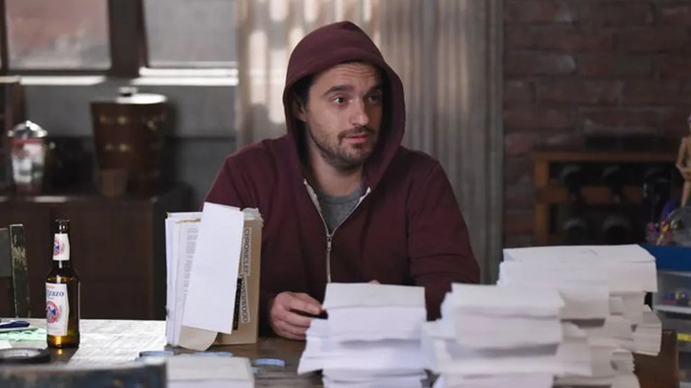 Nick assembles his books