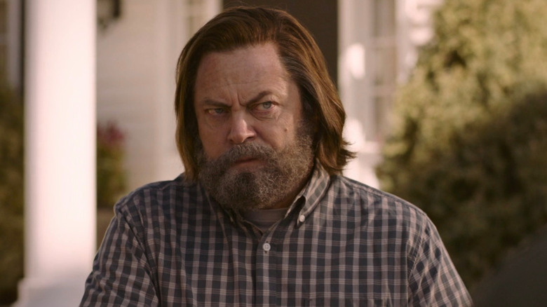 Nick Offerman looking mad in The Last of Us