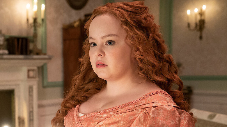 Penelope looking worried in "Bridgerton"