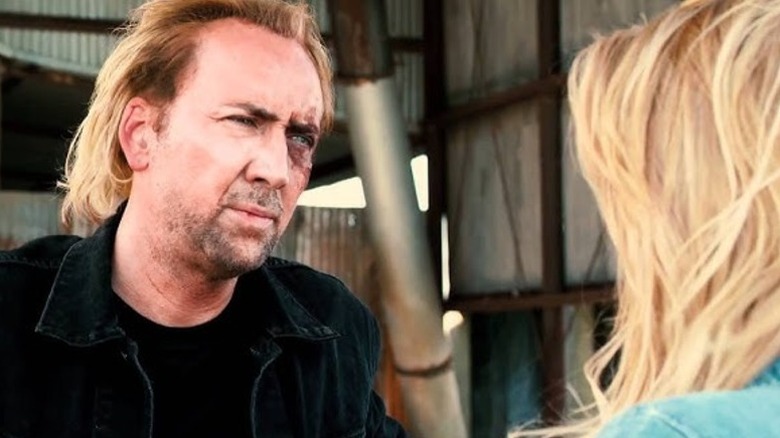 Nic Cage with bruised eye in Drive Angry