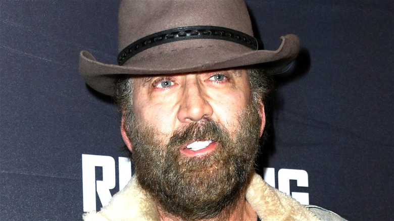 Nic Cage in weird hat