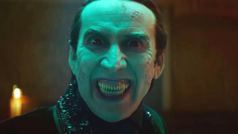 Nicolas Cage baring his Dracula fangs