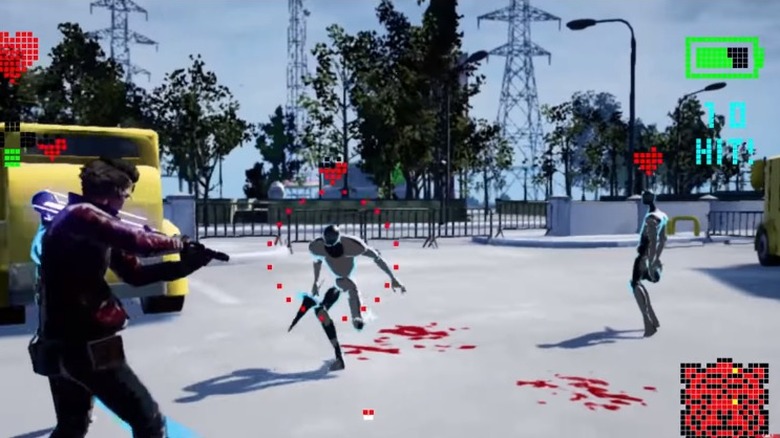 Travis fighting with beam katana in No More Heroes 3