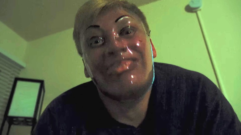 Milk wearing a transparent mask in 