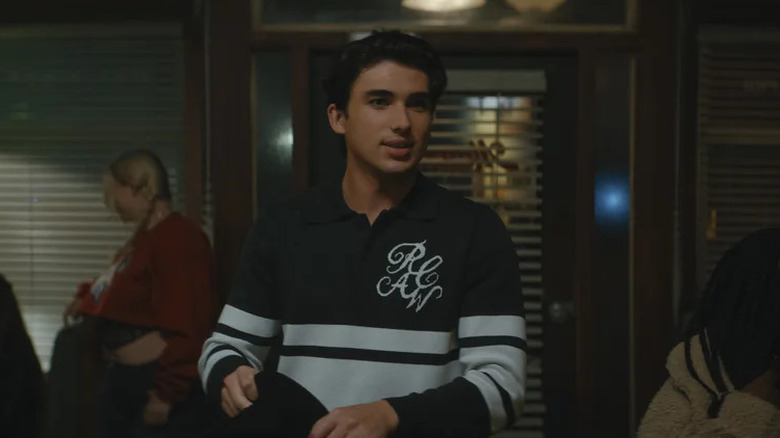 Hunter Davenport wearing a sweater on Off Campus