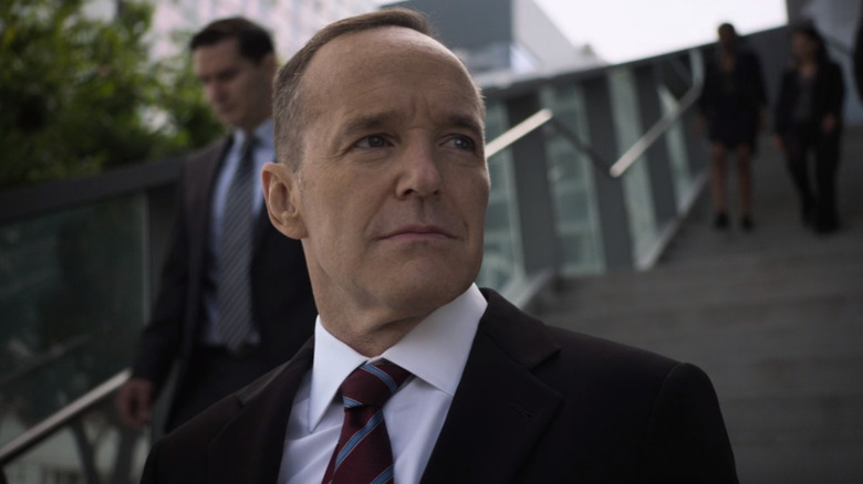 Coulson on stairs