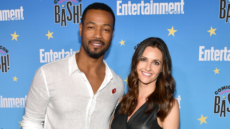 Isaiah Mustafa with his wife Lisa Mitchell