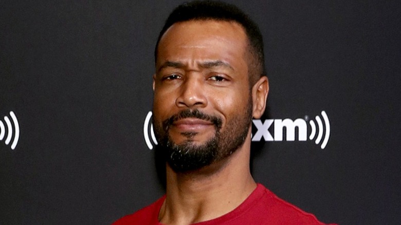 Old Spice ambassador Isaiah Mustafa posing at SiriusXM at Super Bowl LIV party 2020
