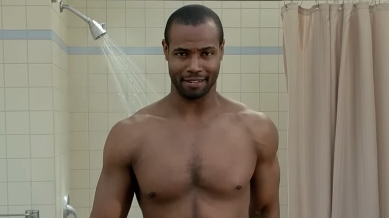 Isaiah Mustafa in a bathroom during an Old Spice ad