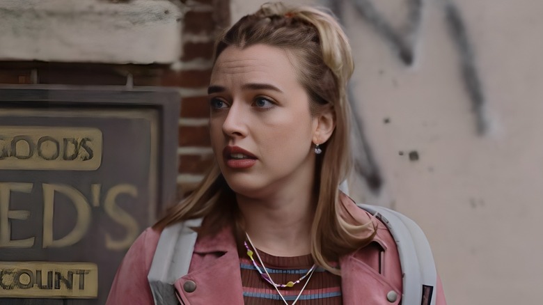Girl Cop looking worried