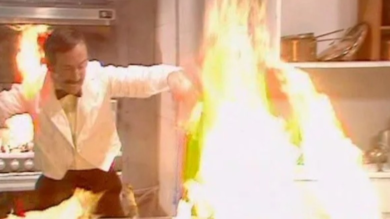 Manuel near kitchen fire