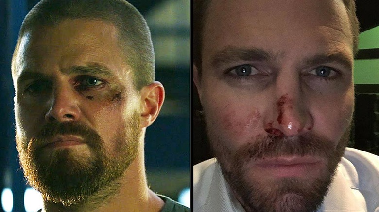 Oliver Queen and Stephen Amell