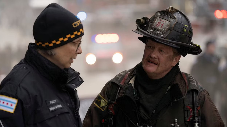 Trudy and Mouch talking on "Chicago Fire" (2025)