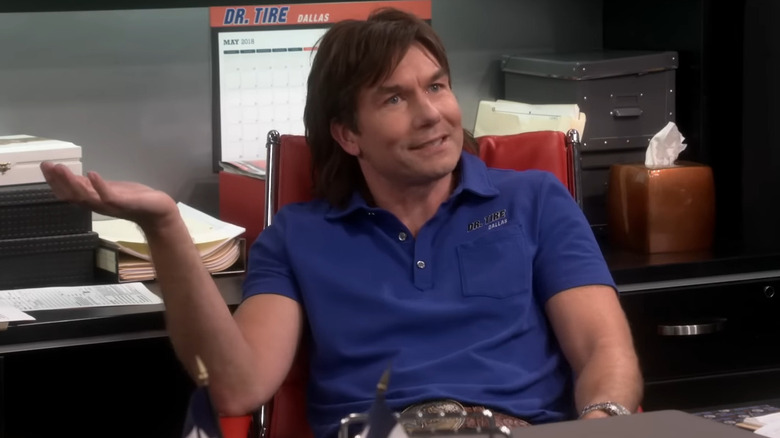 Older Georgie in his Dr. Tire office in "The Big Bang Theory"