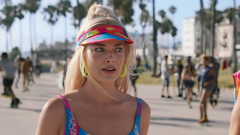 Barbie rollerblading confused