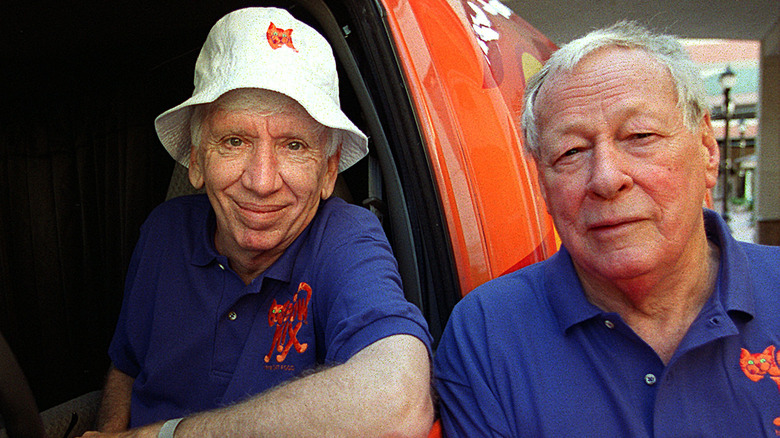 Bob Denver and Russell Johnson pose together at a convention