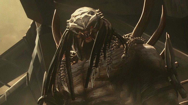 Predator warlord looks down in Predator: Killer of Killers (2025)