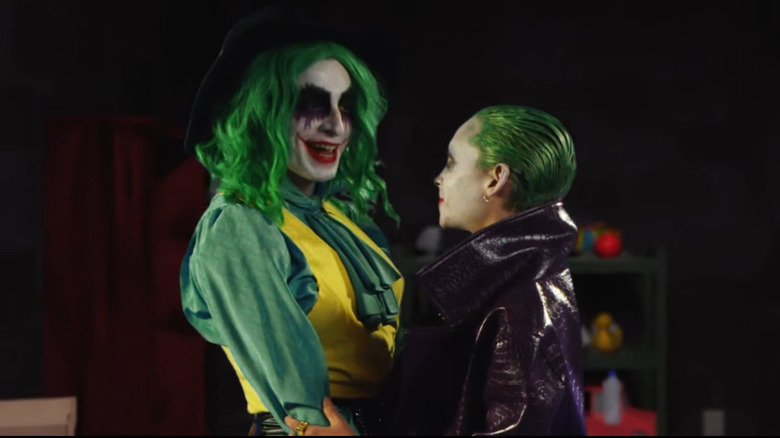 Joker the Harlequin and Mr. J embracing each other in The People's Joker