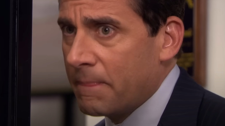 Michael Scott from The Office looking worried