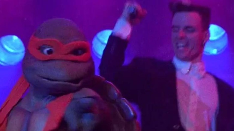 Teenage Mutant Ninja Turtles dancing with Vanilla Ice