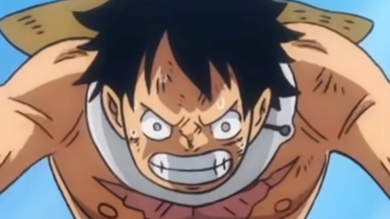 Luffy grits his teeth