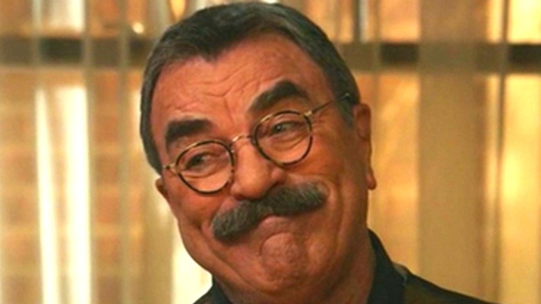 Tom Selleck smile glasses mustache