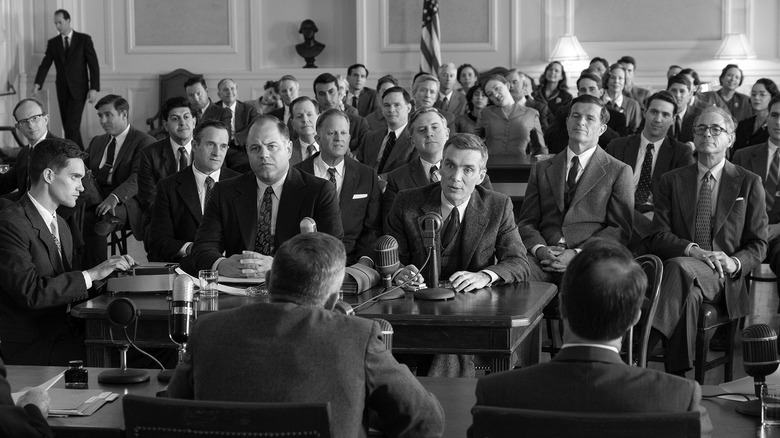 Oppenheimer speaking in full room